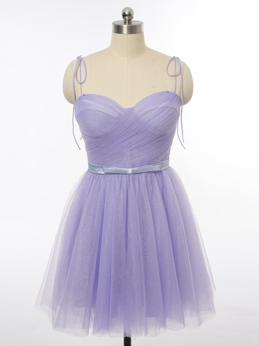 A-Line/Princess Spaghetti Straps Sleeveless Cocktail Dresses with Sash