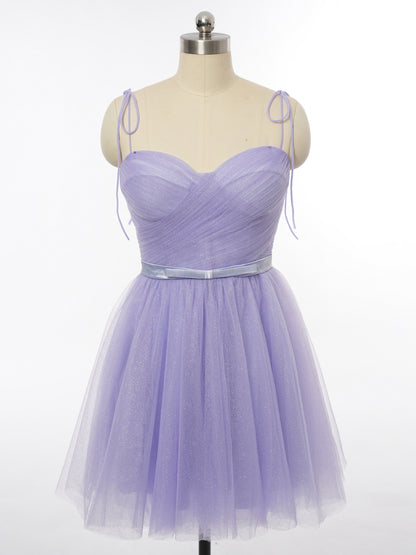 A-Line/Princess Spaghetti Straps Sleeveless Cocktail Dresses with Sash