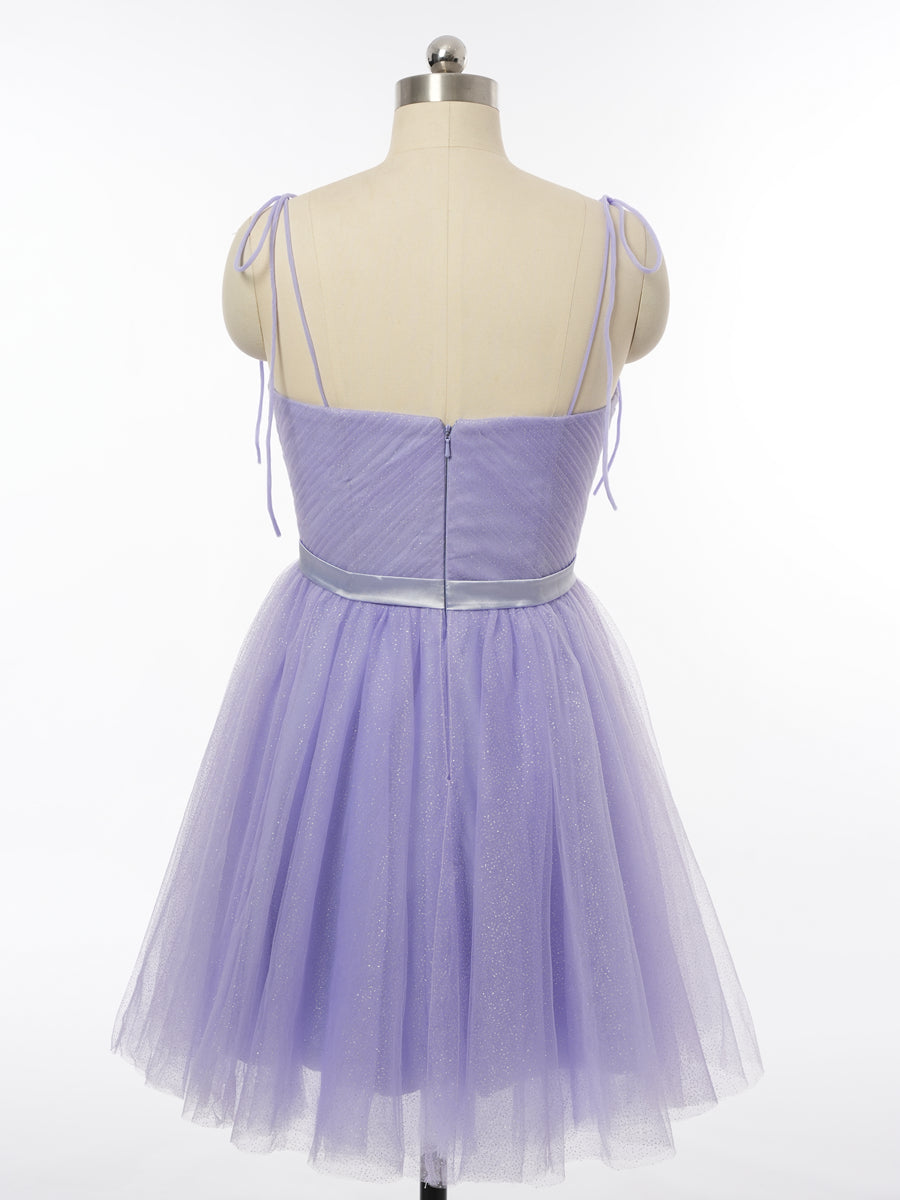 A-Line/Princess Spaghetti Straps Sleeveless Cocktail Dresses with Sash