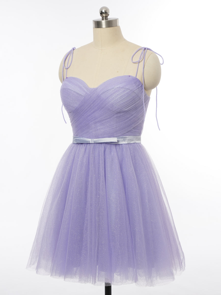 A-Line/Princess Spaghetti Straps Sleeveless Cocktail Dresses with Sash