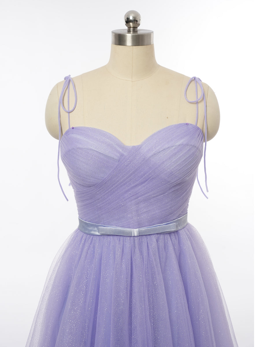 A-Line/Princess Spaghetti Straps Sleeveless Cocktail Dresses with Sash