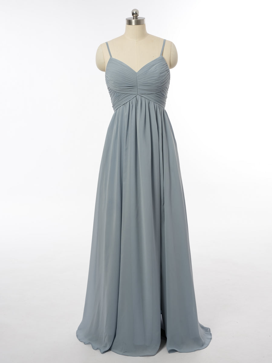 A-Line/Princess Spaghetti Straps Sleeveless Bridesmaid Dresses with Ruched