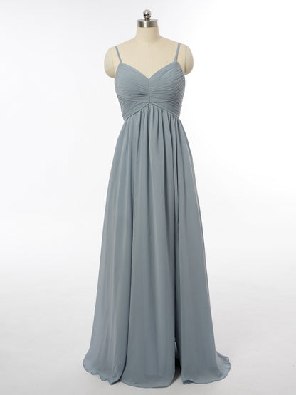 A-Line/Princess Spaghetti Straps Sleeveless Bridesmaid Dresses with Ruched