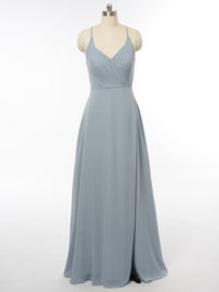 A-Line/Princess Halter Sleeveless Bridesmaid Dresses with Split Side