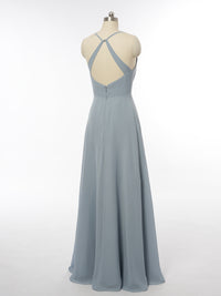 A-Line/Princess Halter Sleeveless Bridesmaid Dresses with Split Side