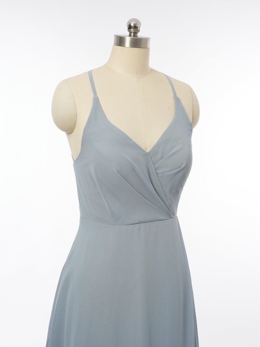 A-Line/Princess Halter Sleeveless Bridesmaid Dresses with Split Side