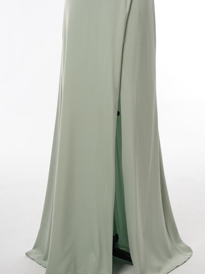 Sheath/Column Spaghetti Straps Sleeveless Evening Dresses with Split Side