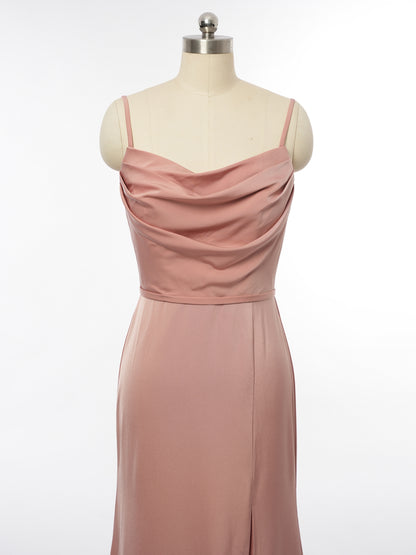 Sheath/Column Spaghetti Straps Sleeveless Evening Dresses with Ruched