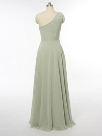 A-Line/Princess One-Shoulder Sleeveless Bridesmaid Dresses with Ruffles