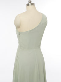 A-Line/Princess One-Shoulder Sleeveless Bridesmaid Dresses with Ruffles