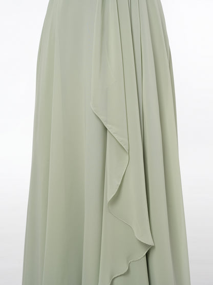A-Line/Princess One-Shoulder Sleeveless Bridesmaid Dresses with Ruffles