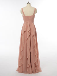 A-Line/Princess V-Neck Sleeveless Bridesmaid Dresses with Ruffles