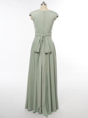 A-Line/Princess Scoop Sleeveless Bridesmaid Dresses with Ruched