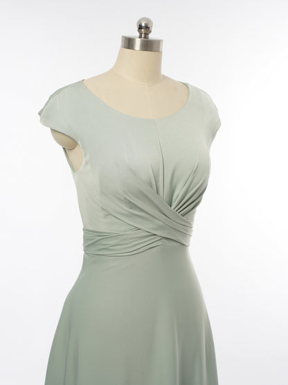 A-Line/Princess Scoop Sleeveless Bridesmaid Dresses with Ruched