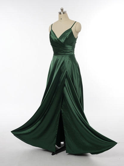 A-Line/Princess Spaghetti Straps Sleeveless Bridesmaid Dresses with Ruched