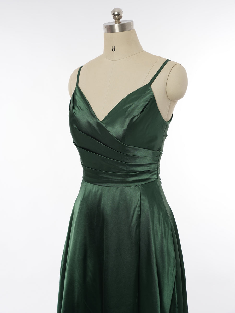 A-Line/Princess Spaghetti Straps Sleeveless Bridesmaid Dresses with Ruched