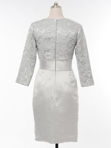 Sheath/Column V-Neck Long Sleeves Mother of the Bride Dresses with Sash