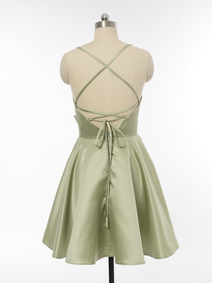 A-Line/Princess Spaghetti Straps Sleeveless Bridesmaid Dresses with Ruched