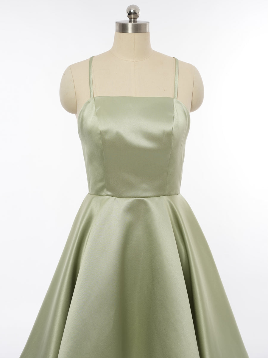A-Line/Princess Spaghetti Straps Sleeveless Bridesmaid Dresses with Ruched