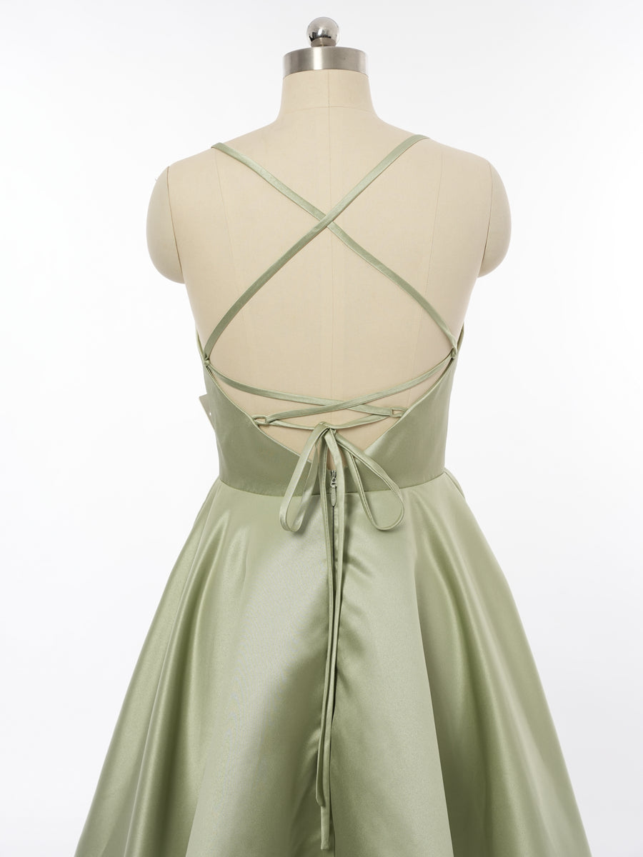 A-Line/Princess Spaghetti Straps Sleeveless Bridesmaid Dresses with Ruched