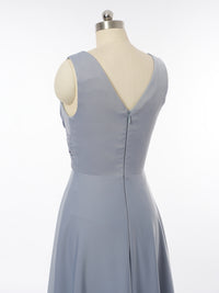 A-Line/Princess Plunging V-Neck Sleeveless Bridesmaid Dresses with Split Side
