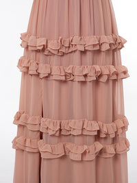 A-Line/Princess V-Neck Sleeveless Bridesmaid Dresses with Split Side