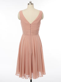 A-Line/Princess V-Neck Sleeveless Bridesmaid Dresses with Ruffles