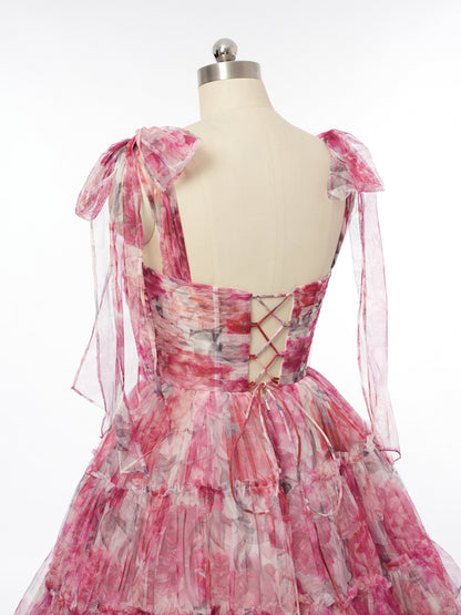 A-Line/Princess Scoop 3/4 Sleeves Cocktail Dresses with Bow Knot
