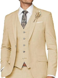 Men's Tailored Wedding Suits Slim Fit 3 Piece Suit Set Single Breasted Two-buttons