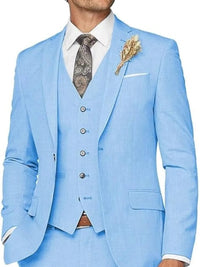 Men's Tailored Wedding Suits Slim Fit 3 Piece Suit Set Single Breasted Two-buttons