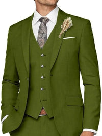 Men's Tailored Wedding Suits Slim Fit 3 Piece Suit Set Single Breasted Two-buttons