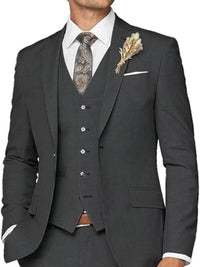 Men's Tailored Wedding Suits Slim Fit 3 Piece Suit Set Single Breasted Two-buttons