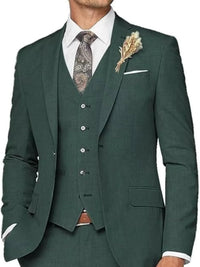 Men's Tailored Wedding Suits Slim Fit 3 Piece Suit Set Single Breasted Two-buttons