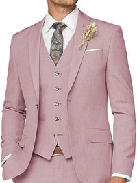 Men's Tailored Wedding Suits Slim Fit 3 Piece Suit Set Single Breasted Two-buttons