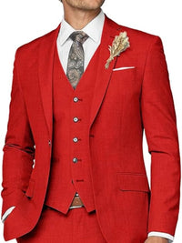 Men's Tailored Wedding Suits Slim Fit 3 Piece Suit Set Single Breasted Two-buttons