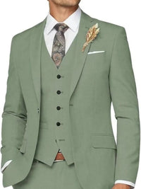 Men's Tailored Wedding Suits Slim Fit 3 Piece Suit Set Single Breasted Two-buttons