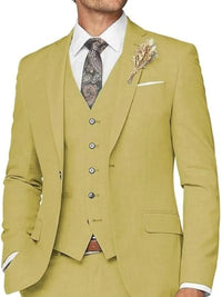 Men's Tailored Wedding Suits Slim Fit 3 Piece Suit Set Single Breasted Two-buttons