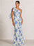 Sheath Evening Elegant Dress Formal Dresses Printed Satin One-Shoulder Floor Length Sleeveless Wedding Guest