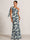 Sheath Evening Elegant Dress Formal Dresses Printed Satin One-Shoulder Floor Length Sleeveless Wedding Guest