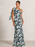 Sheath Evening Elegant Dress Formal Dresses Printed Satin One-Shoulder Floor Length Sleeveless Wedding Guest