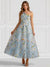 A-Line/Princess Elegant Cocktail Dress One Shoulder Tea-Length Floral Embroiery Dress Formal Wedding Guest