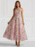 A-Line/Princess Elegant Cocktail Dress One Shoulder Tea-Length Floral Embroiery Dress Formal Wedding Guest