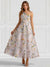 A-Line/Princess Elegant Cocktail Dress One Shoulder Tea-Length Floral Embroiery Dress Formal Wedding Guest