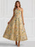 A-Line/Princess Elegant Cocktail Dress One Shoulder Tea-Length Floral Embroiery Dress Formal Wedding Guest