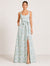 Sheath Evening Elegant Dress Formal Dresses Printed Satin Scoope Floor Length Sleeveless Split Side Wedding Guest