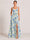 Sheath Evening Elegant Dress Formal Dresses Printed Satin Scoope Floor Length Sleeveless Split Side Wedding Guest