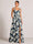 Sheath Evening Elegant Dress Formal Dresses Printed Satin Scoope Floor Length Sleeveless Split Side Wedding Guest