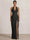 Mermaid Evening Dresses Chiffon Halter Neck Ruched Formal Dresses Split Side Wedding Guest