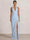 Mermaid Evening Dresses Chiffon Halter Neck Ruched Formal Dresses Split Side Wedding Guest