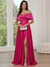 A-Line/Princess Prom Dresses Off Shoulder Formal Dresses Short Sleeves Floor-length Satin Dress